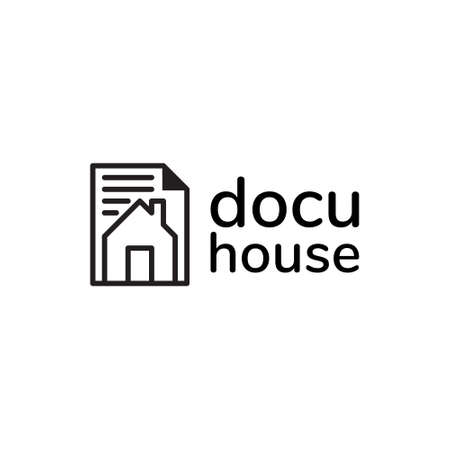 simple and unique document house logo designのイラスト素材