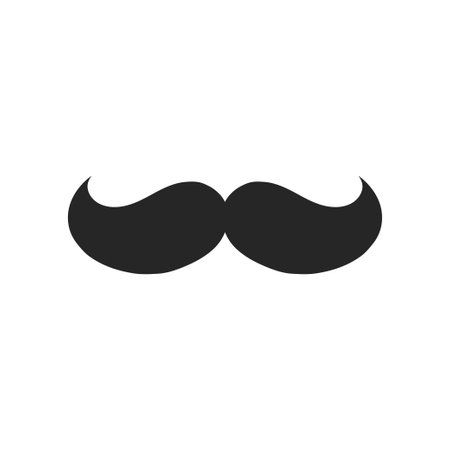 Mustache icon. Hipster moustache stylish symbol. Template design for masquerade, holiday, party or logo for barbershop. Retro vintage art. Vector illustrationのイラスト素材