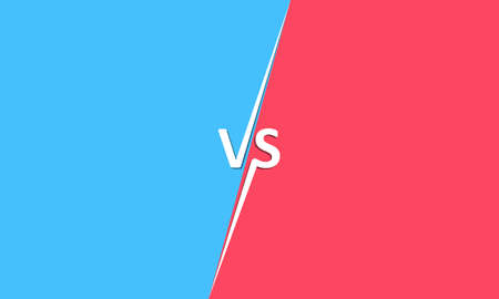 Versus VS letters screen logo. Blue and red design. Template design for fight, battle, competition or comparison background. Vector illustrationのイラスト素材