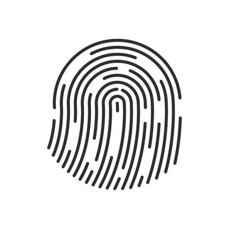 Fingerprint logo. ID app icon. Template design for web or mobile apps. Vector illustrationのイラスト素材