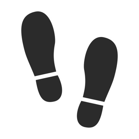 Footprint shoes. Human footprint icon. Foot steps sign. Step, trail template design. Vector illustrationのイラスト素材