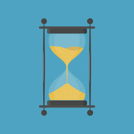 Transparent hourglass icon. Template design of time sandglass, sandclock symbol. Vector illustration