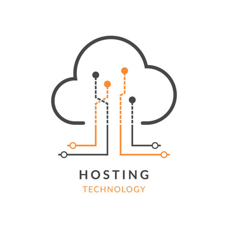 Hosting technology cloud logo icon. Template design for database company, web or mobile app. Vector illustrationのイラスト素材