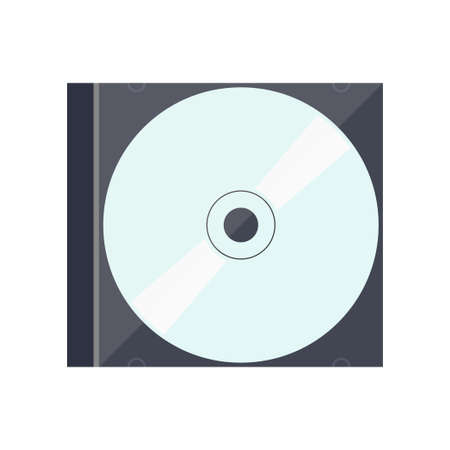 CD disc in compact disc case. CD or DVD standard model. Top view. Vector illustrationのイラスト素材