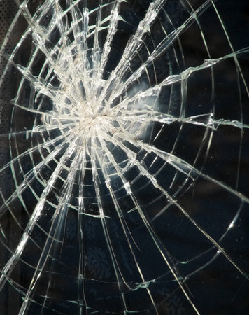 Broken Window Cracked glass out of old truck