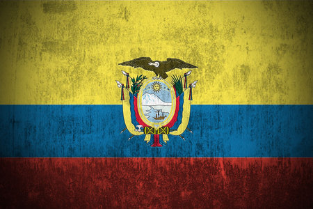 Weathered Flag Of Ecuador, fabric textured
の写真素材