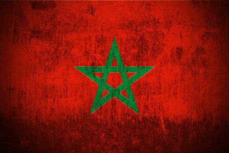Weathered Flag Of Morocco, fabric textured
の写真素材