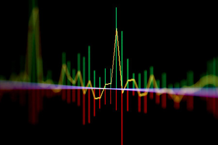Stock market graphs on the lcd screen