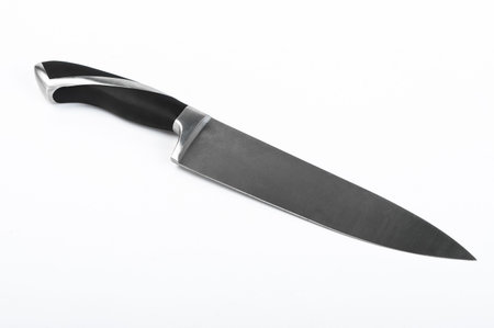 Closeup of kitchen knifeの写真素材