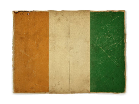 weathered flag of Cote divoire, paper texturedの写真素材