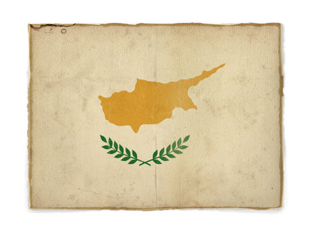 weathered flag of Cyprus, paper texturedの写真素材