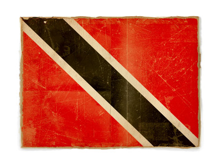 dirty weathered flag of Trinidad and tobago, paper texturedの写真素材