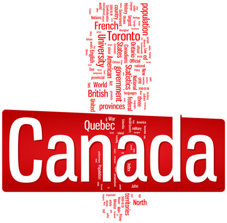 Canada word cloud illustration. Graphic tag collectionのイラスト素材