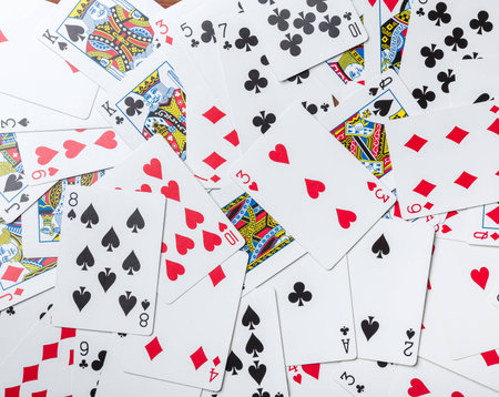 Lot of dusty old playing cards