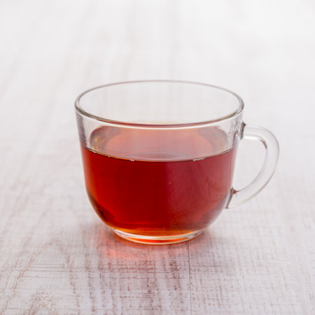 Cup of tea on wooden background.の写真素材