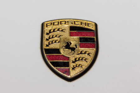 MOSCOW, RUSSIA - SEPTEMBER 04, 2012: Emblem of Porsche.