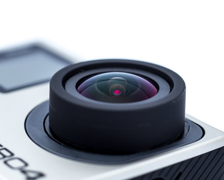MOSCOW, RUSSIA- june 29, 2015: GoPro Hero 4 Black Edition isolated on white background.manufactured by GoPro Inc.pro,のeditorial素材
