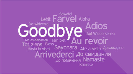GOODBYE in different languages, words collage vector illustration.のイラスト素材