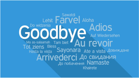 GOODBYE in different languages, words collage vector illustration.のイラスト素材
