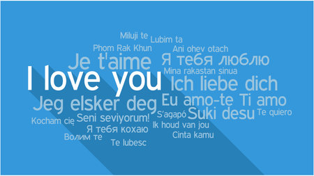 I LOVE YOU in different languages, words collage vector illustration.のイラスト素材
