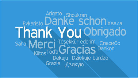THANK YOU in different languages, words collage vector illustration.のイラスト素材