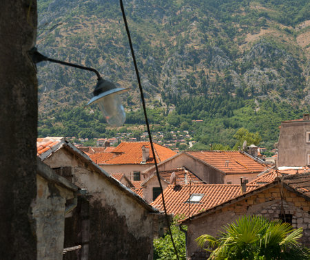 Roof tops of the old town Kotor.の写真素材