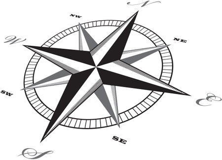 Wind rose compass retro design vector.のイラスト素材
