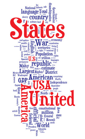 USA word cloud illustration. Graphic tag collection.のイラスト素材