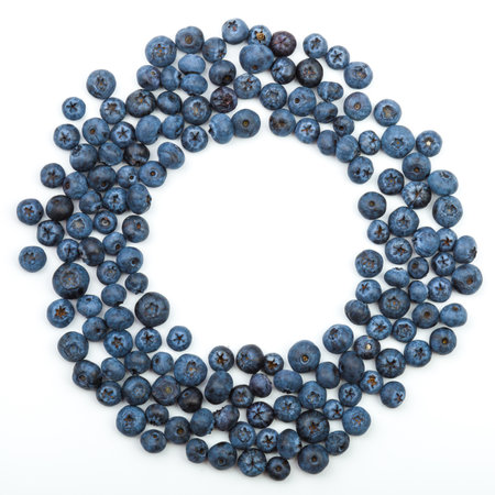 Blueberry Frame isolated on white.の写真素材