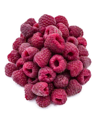 Raspberries isolated on white background.