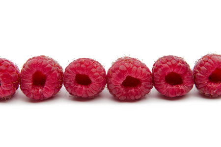 Raspberries isolated on white background.の写真素材