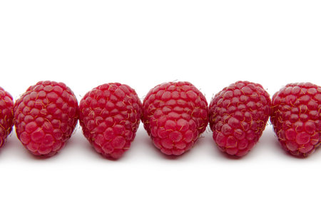 Raspberries isolated on white background.の写真素材