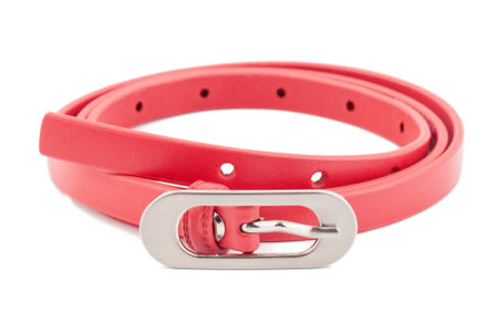 Pink woman belt isolated on white background.の写真素材