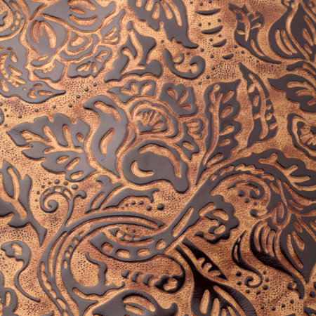Leather texture with abstract ornamentsの写真素材