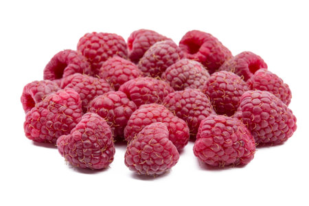 Raspberries isolated on white background.