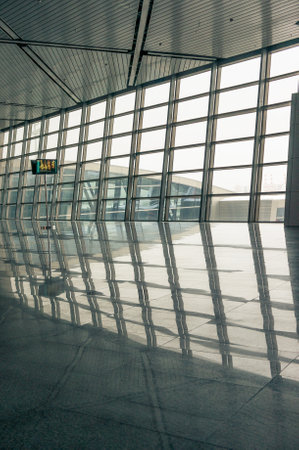 airport waiting modern area, windowの写真素材