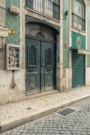 Lisbon, Portugal March 24, 2013: Old street in Lisbon downtownのeditorial素材