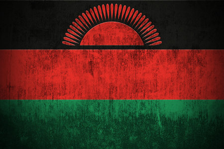 Weathered Flag Of Malawi, fabric texturedの写真素材