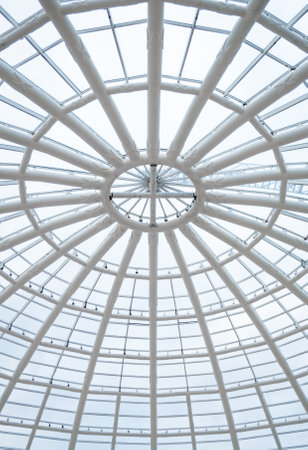 modern art from glass and metal, roof backgroundの写真素材