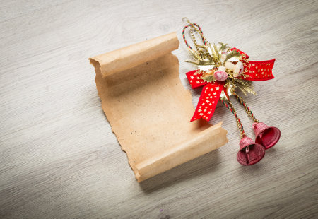 Letter to Santa Claus. Christmas wood decorations.の写真素材