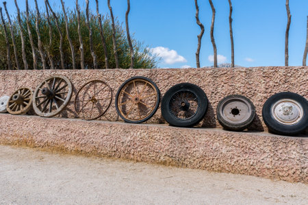 Wheel collection evolution of technology.の写真素材