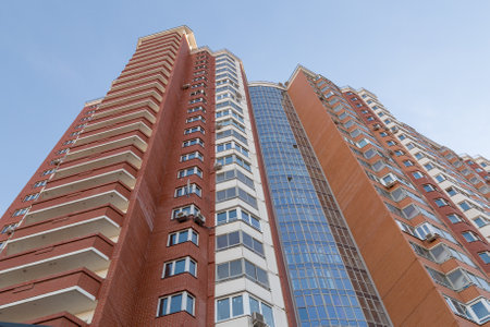 Modern multistory residential buildings in sunny day