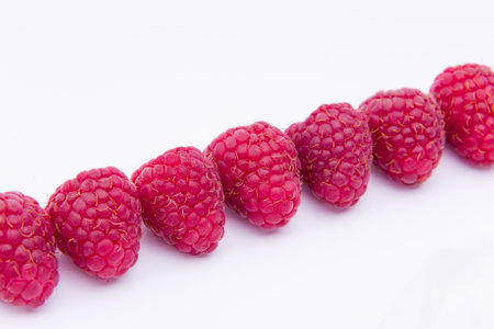 Raspberries isolated on white background.の写真素材