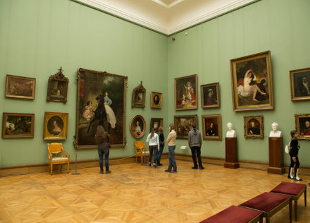 Moscow, Russia - November 5, 2015: The State Tretyakov Art Gallery in Moscow. The museum was founded in 1856 by merchant Pavel Tretyakov, the world's largest collection of Russian art.のeditorial素材