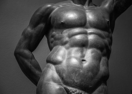 Man perfect torso Ancient male statue.の写真素材