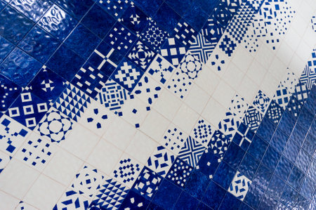 Azulejo portuguese ceramic tiles background.の写真素材