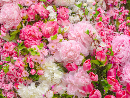 Bunch of flowers background textureの写真素材