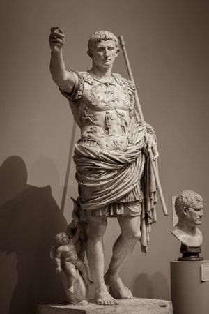 Statue of Roman Emperor Augustus on the via dei Fori Imperiali