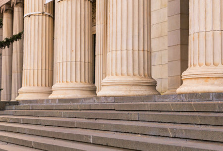 Many old greek columns in a row.の写真素材