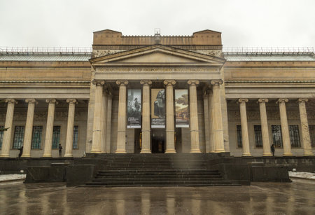 Moscow, Russia - October 29, 2015: Pushkin Museum of Fine Arts is largest museum of European art in Moscow, Russia.のeditorial素材
